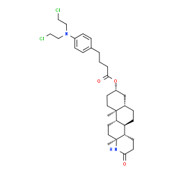 3-hydroxy-13,17-secoandrostan-17-oic-13,17-lactam (4-(bis(2-chloroethyl)amino)phenyl)butyrate structure