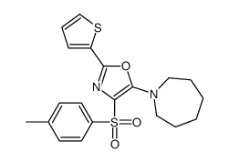 5-(azepan-1-yl)-4-(4-methylphenyl)sulfonyl-2-thiophen-2-yl-1,3-oxazole结构式