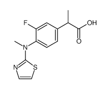 2-[3-fluoro-4-(N-methyl-N-thiazol-2-ylamino)phenyl]-propionic acid Structure