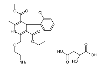3-O-ethyl 5-O-methyl (4S)-2-(2-aminoethoxymethyl)-4-(2-chlorophenyl)-6-methyl-1,4-dihydropyridine-3,5-dicarboxylate,(2S)-2-hydroxybutanedioic acid结构式