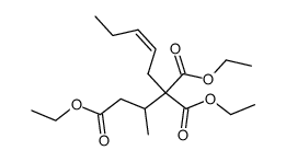 diethyl 2-ethoxycarbonyl-3-methyl-2-(cis-2-pentenyl)glutarate结构式