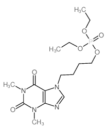 7-(4-diethoxyphosphoryloxybutyl)-1,3-dimethyl-purine-2,6-dione结构式