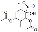 2,4-Bis(acetyloxy)-1-hydroxy-3-methylcyclohexanecarboxylic acid methyl ester structure