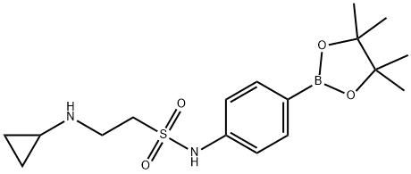 2-(环丙基氨基)-N-[4-(4,4,5,5-四甲基-1,3,2-二氧杂硼杂环戊烷-2-基)苯基]乙磺酰胺结构式