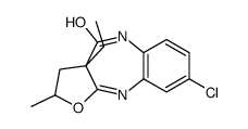 8-chloro-3a-ethyl-2-methyl-3,5-dihydro-2H-furo[3,2-c][1,5]benzodiazepin-4-one结构式