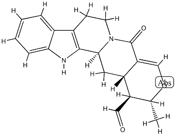 (15S)-19,20-Didehydro-17α-methyl-21-oxo-18-oxayohimban-16β-carbaldehyde structure