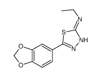 5-(1,3-benzodioxol-5-yl)-N-ethyl-1,3,4-thiadiazol-2-amine结构式