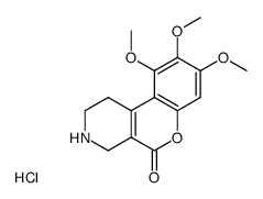 1,2,3,4-Tetrahydro-8,9,10-trimethoxy-5H-[1]benzopyrano[3,4-c]pyridin-5-one hydrochloride结构式