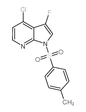 4-氯-3-氟-1-[(4-甲基苯基)磺酰基]-1H-吡咯并[2,3-b]吡啶结构式