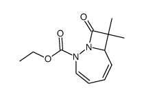 8,8-Dimethyl-9-oxo-1,2-diazabicyclo<5.2.0>nona-3,5-dien-2-carbonsaeure-ethylester结构式