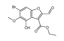 2-formyl-3-carboethoxy-4-hydroxy-5-methoxy-6-bromobenzofuran Structure