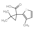 2,2-dimethyl-1-(3-methylthiophen-2-yl)cyclopropane-1-carboxylic acid结构式