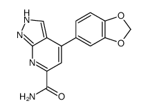 4-(1,3-benzodioxol-5-yl)-1H-pyrazolo[3,4-b]pyridine-6-carboxamide结构式
