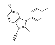 6-chloro-2-methyl-1-(4-methylphenyl)indole-3-carbonitrile结构式