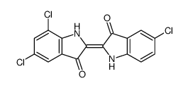 5,7-dichloro-2-(5-chloro-1,3-dihydro-3-oxo-2H-indol-2-ylidene)-1,2-dihydro-3H-indol-3-one structure