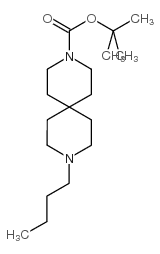 3,9-Diazaspiro[5.5]undecane-3-carboxylic acid, 9-butyl-, 1,1-dimethylethyl ester Structure