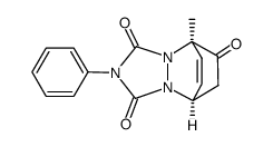 1-Methyl-4-phenyl-2,4,6-triazatricyclo<5.2.2.02,6>undec-8-en-3,5,10-trion结构式