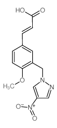 (2E)-3-(4-METHOXY-3-[(4-NITRO-1H-PYRAZOL-1-YL)METHYL]PHENYL)-2-PROPENOIC ACID结构式