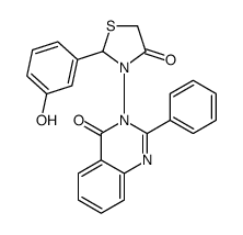 2-(3-hydroxyphenyl)-3-(4-oxo-2-phenylquinazolin-3-yl)-1,3-thiazolidin-4-one结构式