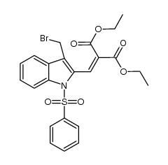 diethyl 2-((3-(bromomethyl)-1-(phenylsulfonyl)-1H-indol-2-yl)methylene)malonate Structure