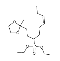 (Z)-diethyl (1-(2-methyl-1,3-dioxolan-2-yl)non-6-en-3-yl)phosphonate结构式