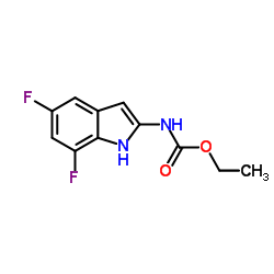 Ethyl (5,7-difluoro-1H-indol-2-yl)carbamate结构式