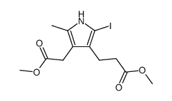 3-(2-Iodo-4-methoxycarbonylmethyl-5-methyl-1H-pyrrol-3-yl)-propionic acid methyl ester结构式