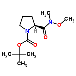 n-(tert-butoxycarbonyl)-l-proline n'-methoxy-n'-methylamide Structure