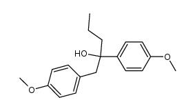 1,2-bis-(4-methoxy-phenyl)-pentan-2-ol结构式