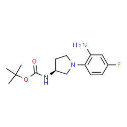 (S)-tert-Butyl 1-(2-amino-4-fluorophenyl)pyrrolidin-3-ylcarbamate structure