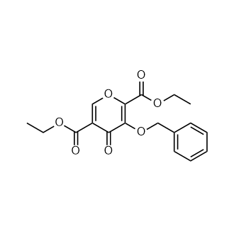 3-(苄氧基)-4-氧代-4H-吡喃-2,5-二甲酸二乙酯结构式