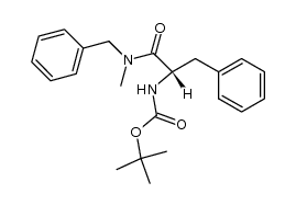 Nα-(tert-butoxycarbonyl)-L-phenylalanine-N-benzyl-N-methylamide结构式