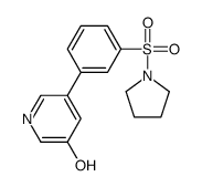 5-(3-pyrrolidin-1-ylsulfonylphenyl)pyridin-3-ol结构式