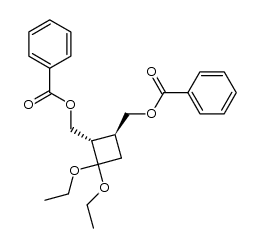 (1S-trans)-3,3-diethoxy-1,2-cyclobutanedimethanol dibenzoate ester Structure