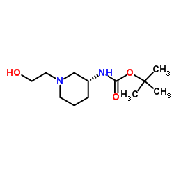2-Methyl-2-propanyl [(3R)-1-(2-hydroxyethyl)-3-piperidinyl]carbamate Structure
