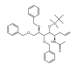 N-((4R,5R,6R,7R)-6,7,8-tris(benzyloxy)-5-((tert-butyldimethylsilyl)oxy)oct-1-en-4-yl)acetamide Structure