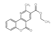 5H-[1]Benzopyrano[4,3-b]pyridine-3-carboxylic acid, 2-methyl-5-oxo-, ethyl ester (en)结构式