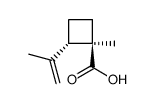 Cyclobutanecarboxylic acid, 1-methyl-2-(1-methylethenyl)-, (1R-trans)- (9CI) Structure