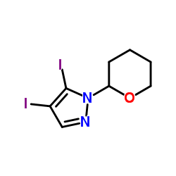 4,5-Diiodo-1-(tetrahydro-2H-pyran-2-yl)-1H-pyrazole结构式