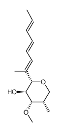 (2α,3β,4α,5α)-Tetrahydro-4-methoxy-5-methyl-2-(1-methyl-1,3,5-heptatrienyl)-2H-pyran-3-ol结构式