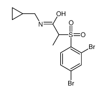 N-(cyclopropylmethyl)-2-(2,4-dibromophenyl)sulfonylpropanamide Structure
