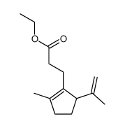 ethyl 3-(2-methyl-5-(prop-1-en-2-yl)cyclopent-1-en-1-yl)propanoate结构式