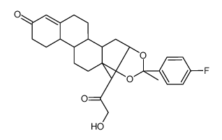 (1'-(4-fluorophenyl)(ethylenedioxy))-21-hydroxy-19-norpregn-4-ene-3,20-dione structure