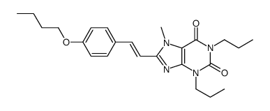 (E)-8-(2-(4-Butoxyphenyl)ethenyl)-1,3-dipropyl-7-methyl-3,7-dihydro-1H-purine-2,6-dione结构式