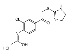 N-[2-chloro-4-[2-(4,5-dihydro-1H-imidazol-2-ylsulfanyl)acetyl]phenyl]a cetamide hydrochloride Structure