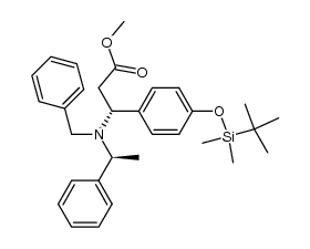 (R)-methyl 3-(benzyl((S)-1-phenylethyl)amino)-3-(4-((tert-butyldimethylsilyl)oxy)phenyl)propanoate Structure