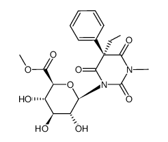 (5S)-5-ethyl-3-methyl-1-(methyl β-D-glucopyranosyluronate)-5-phenyl-2,4,6-(1H,3H,5H)-pyrimidinetrione结构式