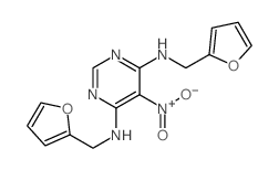 4,6-Pyrimidinediamine,N4,N6-bis(2-furanylmethyl)-5-nitro- Structure