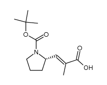 [L-(trans)]-N-(t-butoxycarbonyl)-2-[2'-carboxy-2'-methyl-1'-ethenyl]pyrrolidine Structure