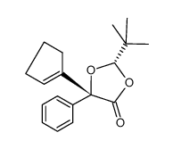 cis-(2S,5S)-2-(tert-butyl)-5-phenyl-5-(cyclopentyl-1-ene)-1,3-dioxolan-4-one结构式